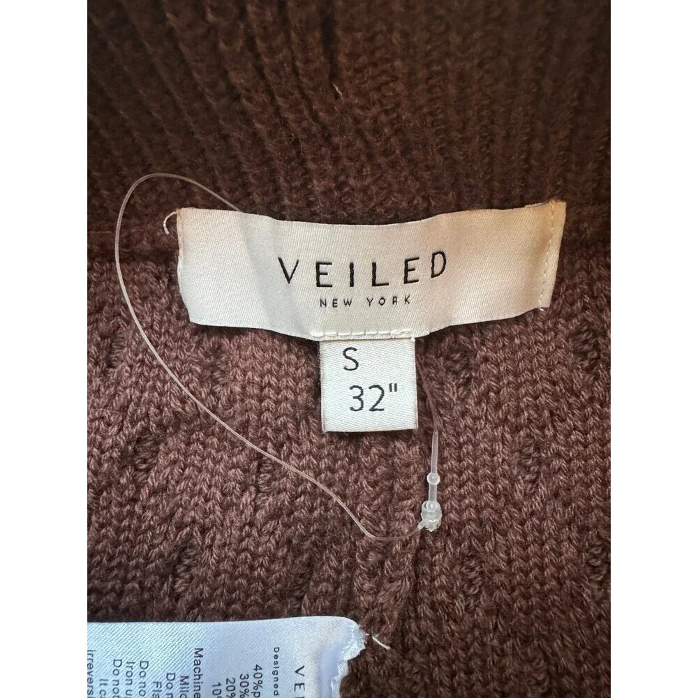Veiled Vanessa Diamond Knit Wide Leg Pants -‎ Dark Brown small